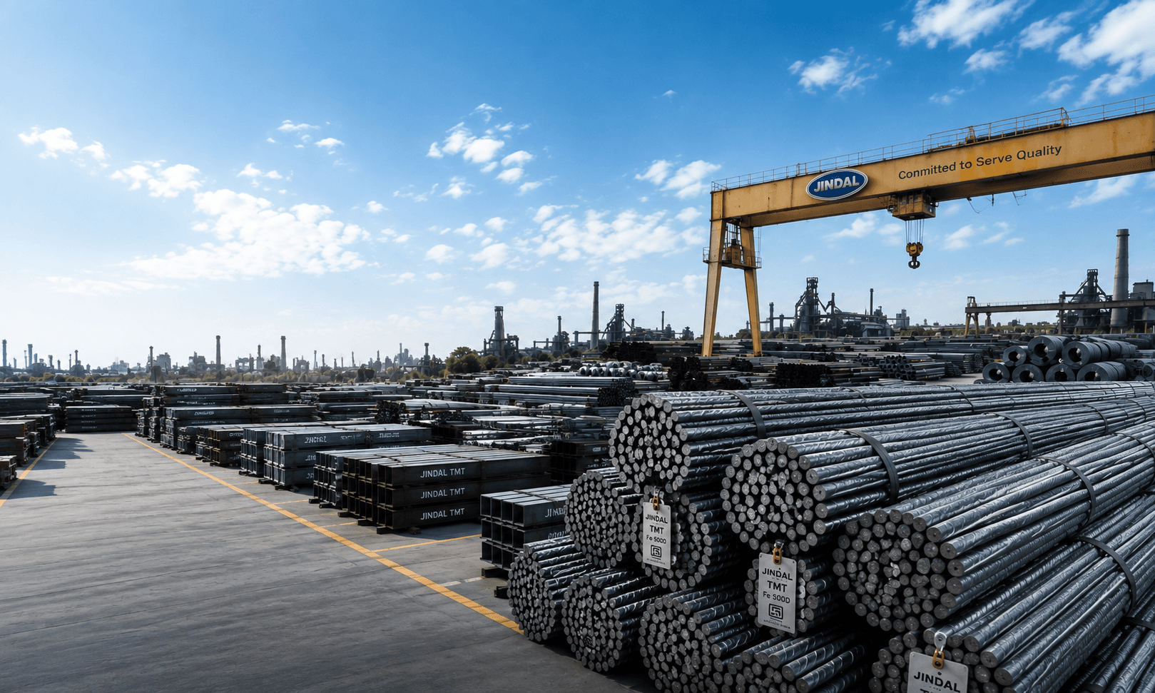 Jindal TMT yard with gantry crane